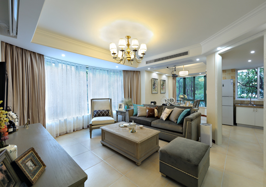 麗景西苑 三室兩廳裝修 輕奢美式風格 127方