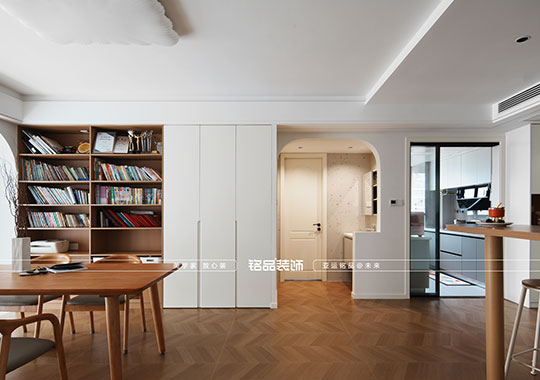 蕭山新安華庭 133平奶油原木風格裝修案例分享