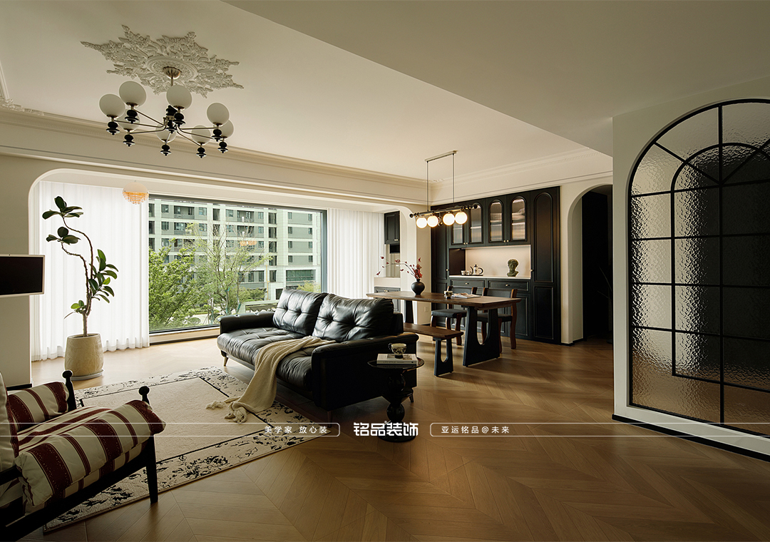 富陽中秋嘉苑 126平現(xiàn)代黑白中古風(fēng)格裝修案例分享