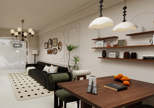 沁瑄云上府 89㎡三室兩廳一衛(wèi)裝修效果圖