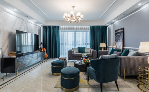 杭州裝修輕奢風格客廳效果圖