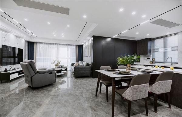 杭州120㎡現(xiàn)代簡約風(fēng)格裝修案例效果圖